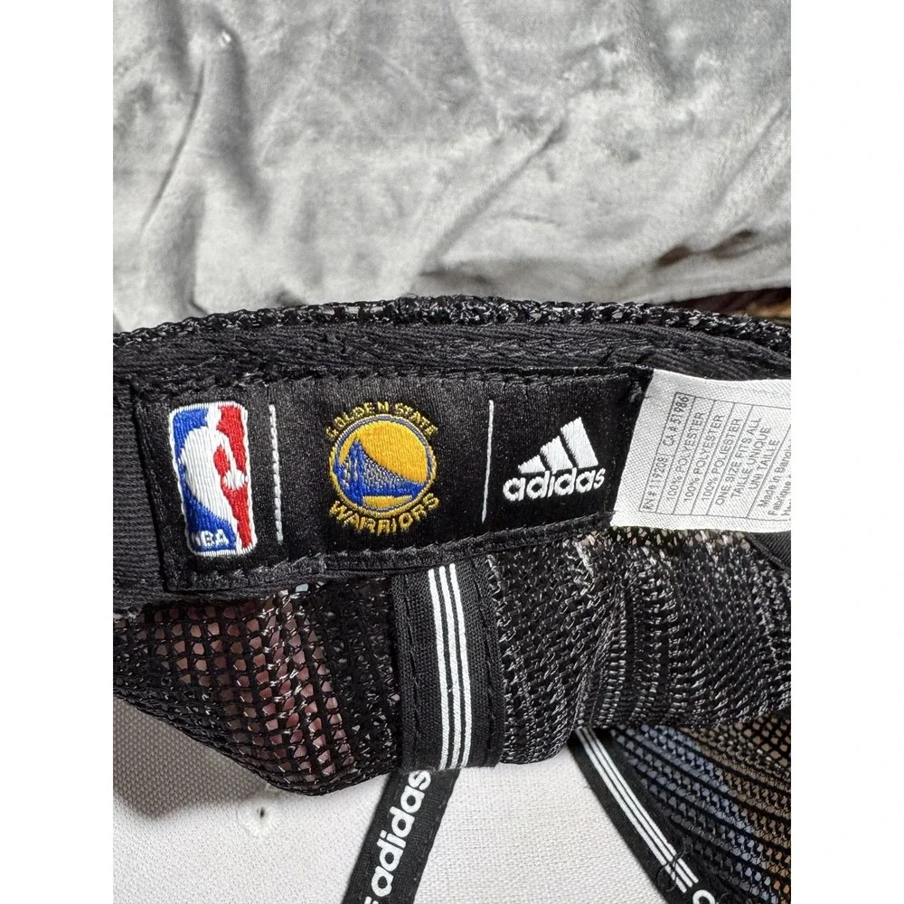 Golden State Warriors Hat Cap Snap Back One Size Black NBA Basketball Adidas
